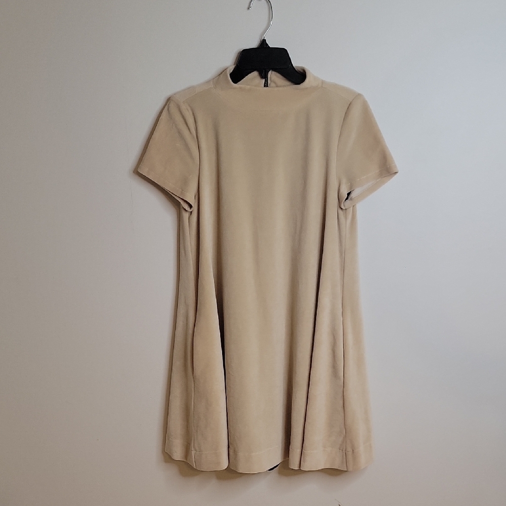 Billy Reid Camel Color Velvet Swing Mini Dress Size Small
